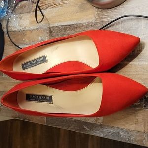 Red Suede Chunky/Block heels